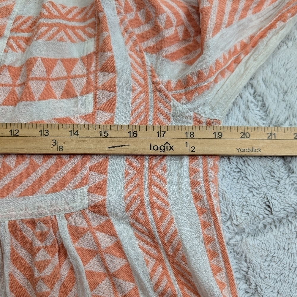 Devotion Twins Dress Womens S Orange Peach Ella Embroidered Tunic Tiered - Picture 10 of 10